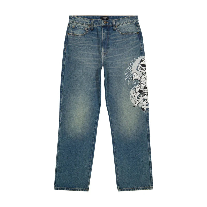 Blue print jeans